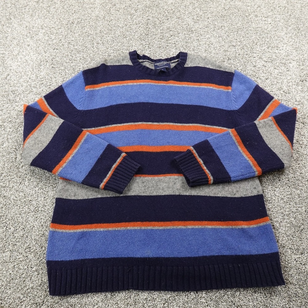 VTG American Eagle Sweater Mens XL Colorblock Wool Knit Pullover Crewneck 90s